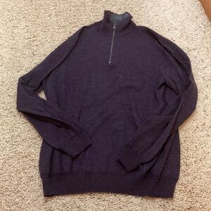 Gap purple 100 percent wool quarter zip sweater
